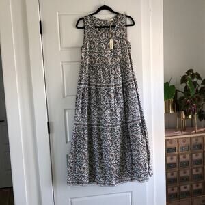 Max Studio Vine Pattern Maxi Peasant Dress - S